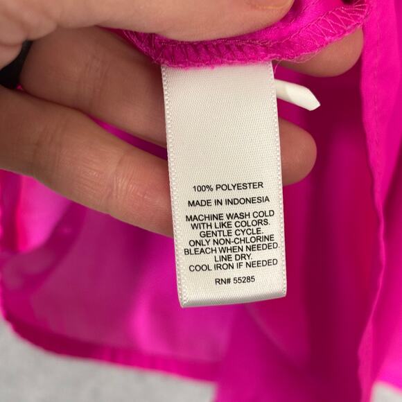 Express Tank Top XS Pink Satin Tie Back Blouse Silky Flowy Vacation Career Twee* - Picture 9 of 9